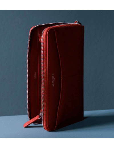 Compagnon zippé Valentine en cuir lisse