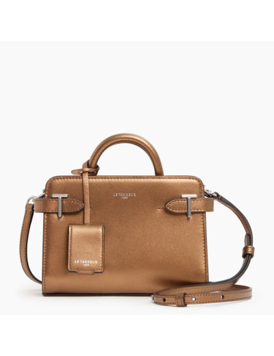 Mini sac à main Emilie en cuir lisse métallisé