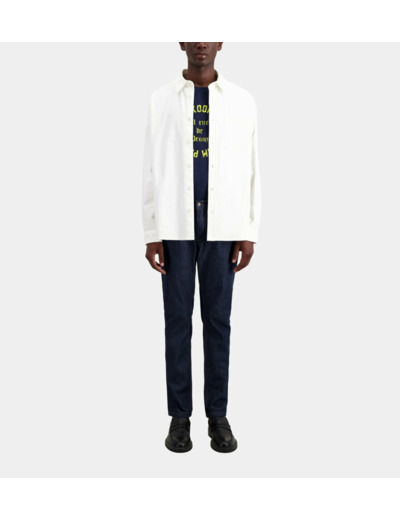 Chemise a manches longues en velours ecru