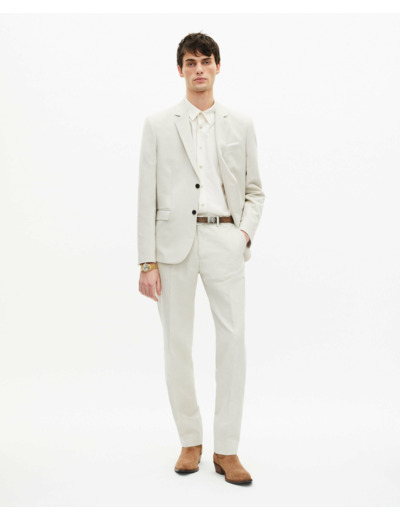 Veste de costume droite classique 2 boutons ecru