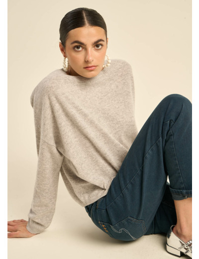 Pull col bateau 100% cachemire