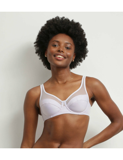 Soutien-gorge à armatures microfibre et tulle Violet Gris Dim Generous