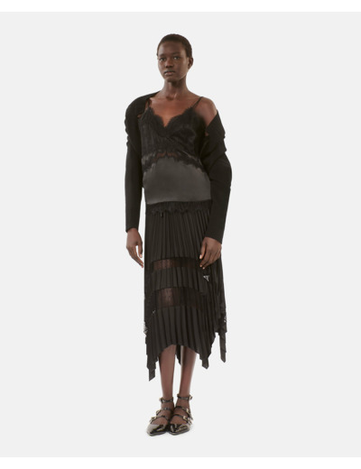 Caraco Avec Détails En Dentelle Et Soie Noir black