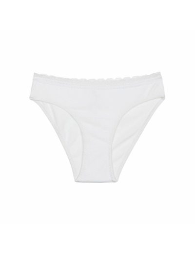 Culotte fille en coton stretch à ceinture dentelle Blanc Dim trendy