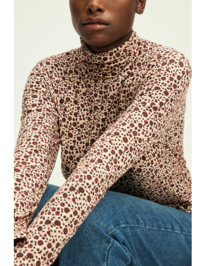 T-shirt imprimé à col roulé - AMELIE