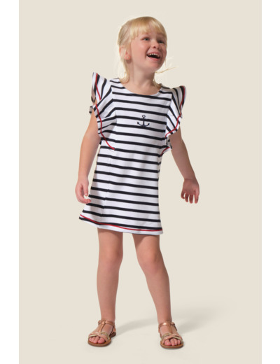 Robe fille manches courtes Rosée