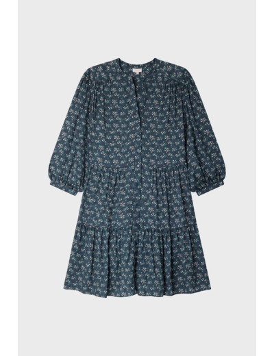 Robe courte et droite à fleurs - SIRINE