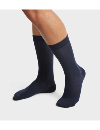 Lot de 2 paires de chaussettes homme en coton bio Bleu Marine Dim Good