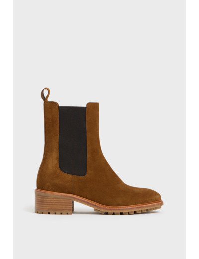 Boots en cuir velours avec élastiques - GWENDALL