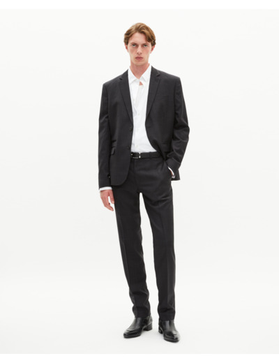 Pantalon de costume ajusté à carreaux en laine noir black