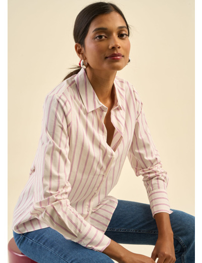 Chemise style pyjama rayée à col chemise