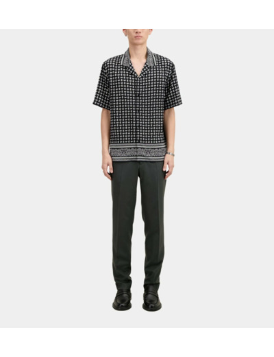 Chemise A Manches Courtes Col Requin black white