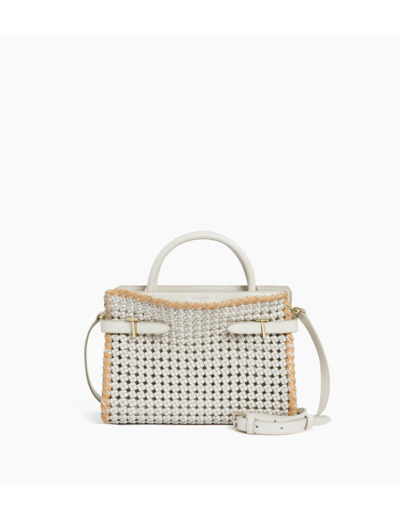 Sac à main moyen modèle Emie en cuir lisse tressé