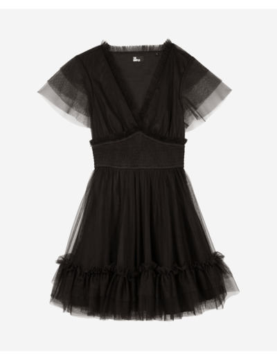 Robe courte en tulle noire black