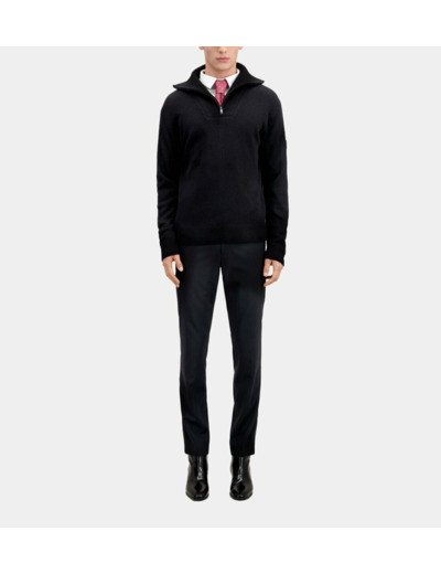 Pull Col Camionneur Avec Patch Canetille Et Details De Zip black