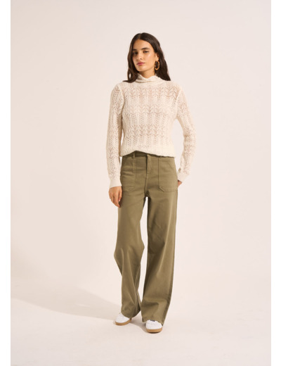 Pantalon coupe large en coton