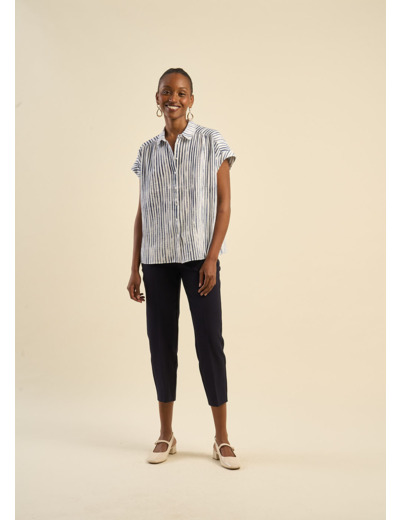 Chemise manches courtes rayée