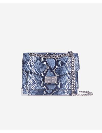 Sac Emily Chaine En Cuir Embosse Lezard navy