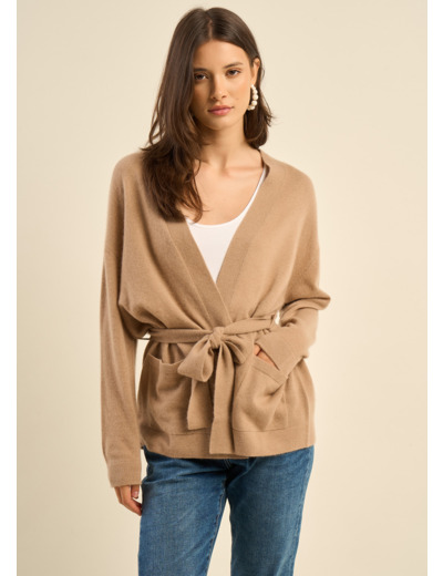 Cardigan en cachemire à ceinture