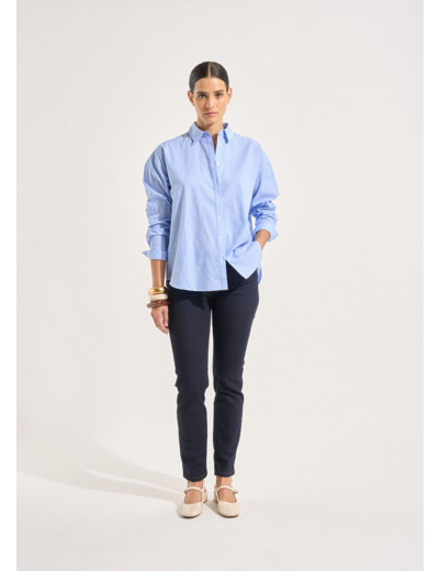 Chemise oversize à rayures en coton