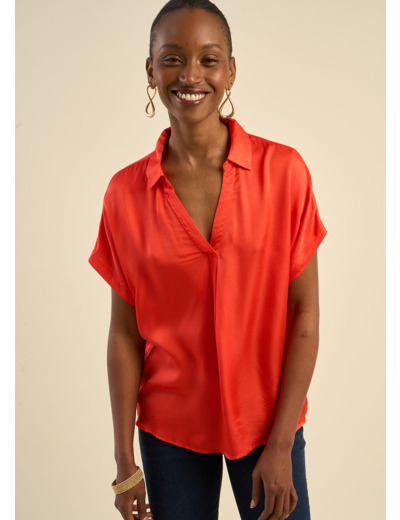 Top col chemisier coupe fluide