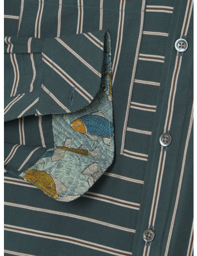 Chemise regular rayure mousse