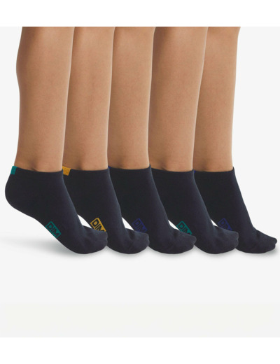 Lot de 5 paires de socquettes enfant en coton Bleu Marine Écodim