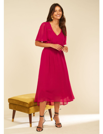 Robe midi avec manches volantées