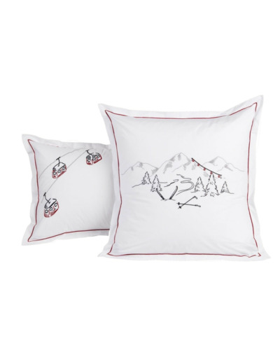 Taie oreiller Vosges | Linge de lit brodé | Tradition des Vosges