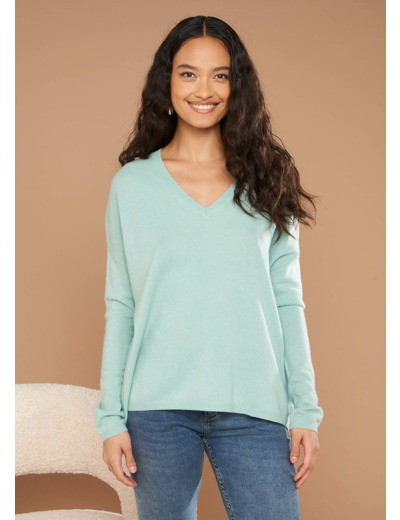 Pull en 100% cachemire à Col V