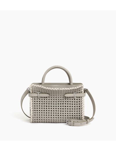 Sac à main moyen modèle Emie en cuir lisse tressé