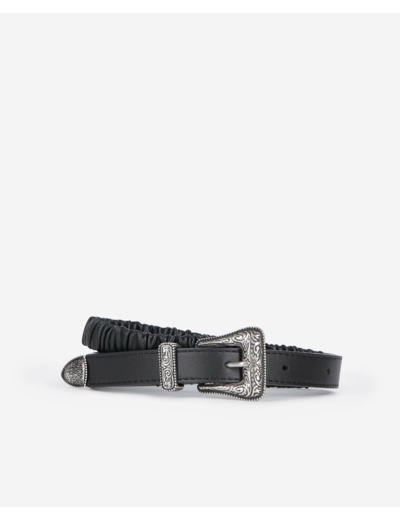 Ceinture en cuir avec boucle western black