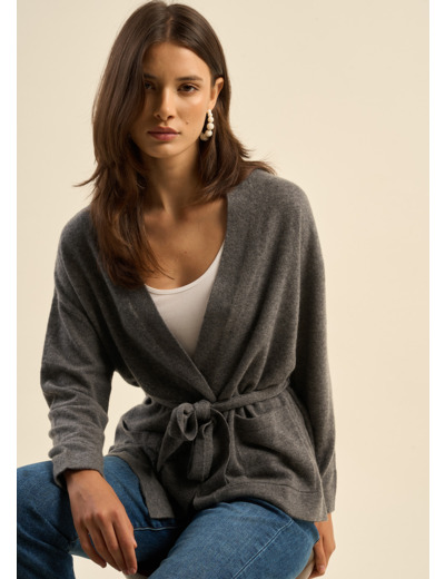 Cardigan en cachemire à ceinture