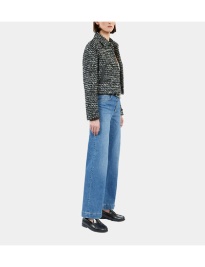 Blouson Court Ample black white