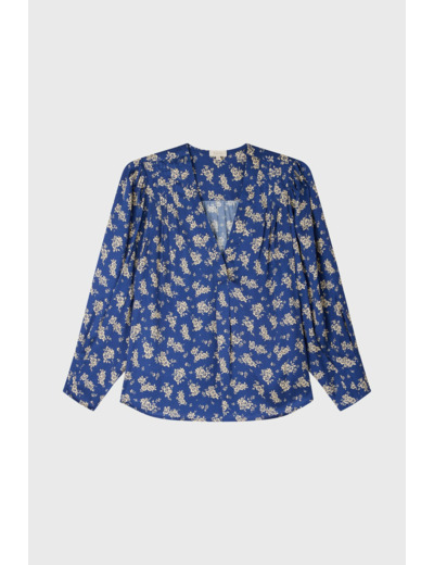 Blouse satinée à fleurs - ADELISA