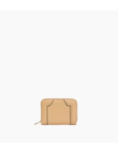 Porte cartes zippé Ella en cuir grainé
