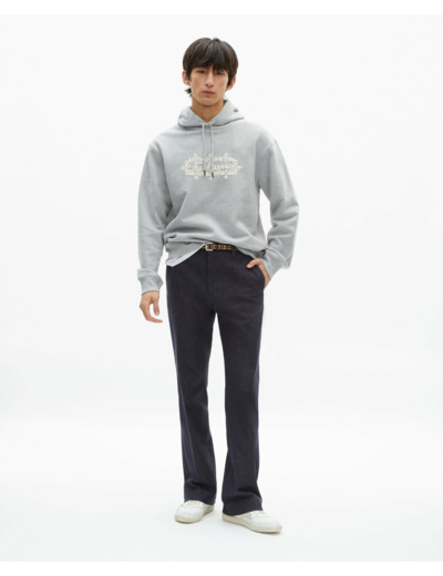 Sweat a capuche avec broderie devant light grey melange_01