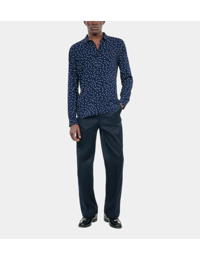 Chemise imprimée à pois dark navy-ecru