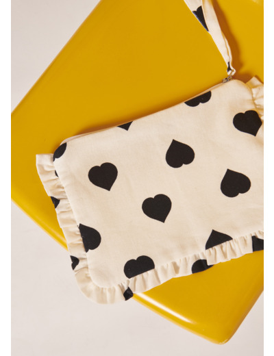 Pochette Sabrina Craie en Lin