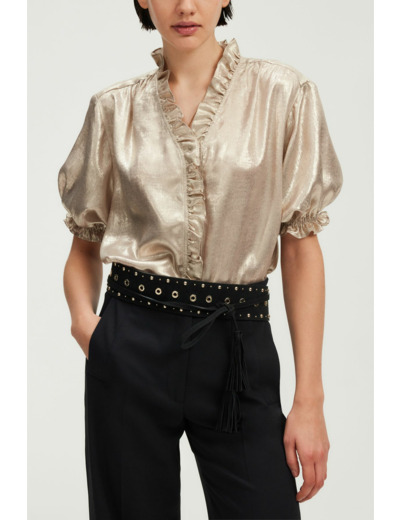 Chemise dorée à volants - UMBERTA