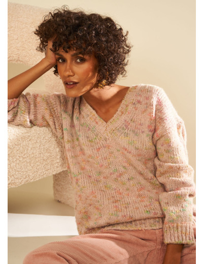 Pull col V à sequins