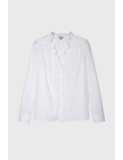 Chemise en popeline de coton et volants - CALLISTO