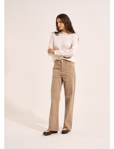 Pantalon coupe large en coton