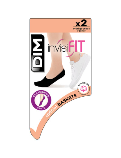 Lot de 2 protège-pieds blancs spécial baskets anti-odeurs InvisiFit 107D