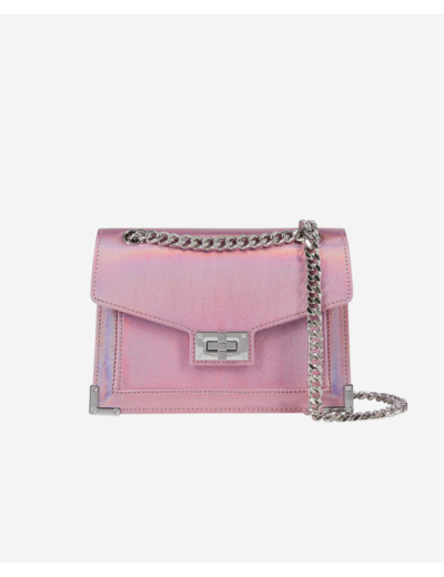 Sac Emily Small Chaîne  En Cuir sweet pink