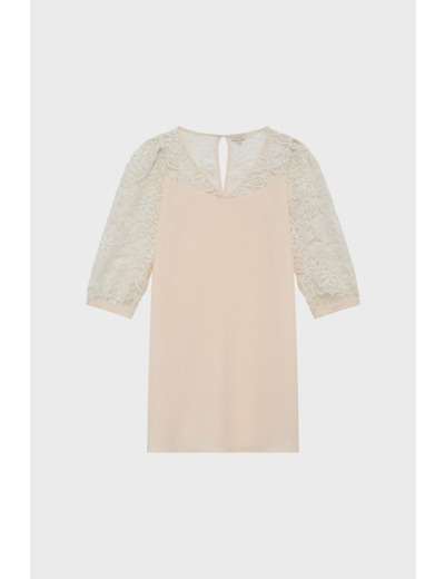 Robe courte et droite à dentelle - PATIENCE