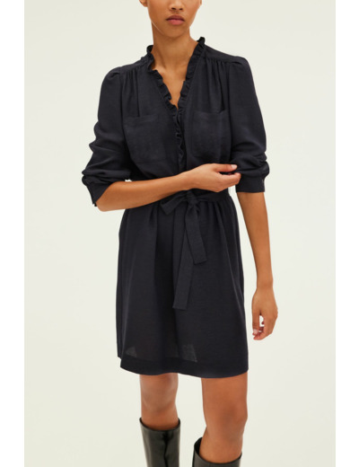 Robe courte à lurex et volants - SONIA