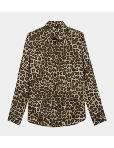 Chemise en soie léopard leopard