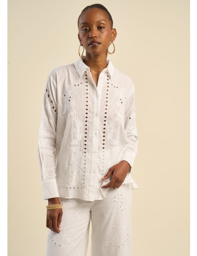 Chemise brodée à manches longues