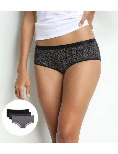 Lot de 3 boxers noirs Femme Les Pockets Coton